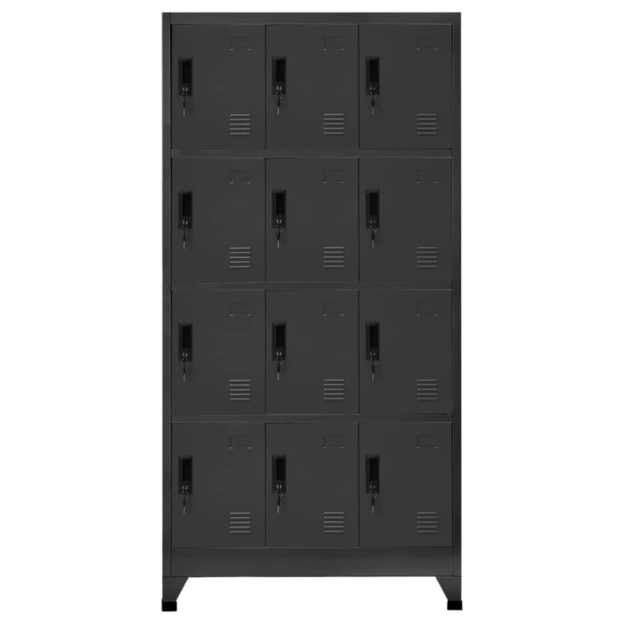 vidaXL Schließfachschrank aus Stahl in Anthrazit Matt, B/T/H: 90 x 45 x 180 cm - Bild 2