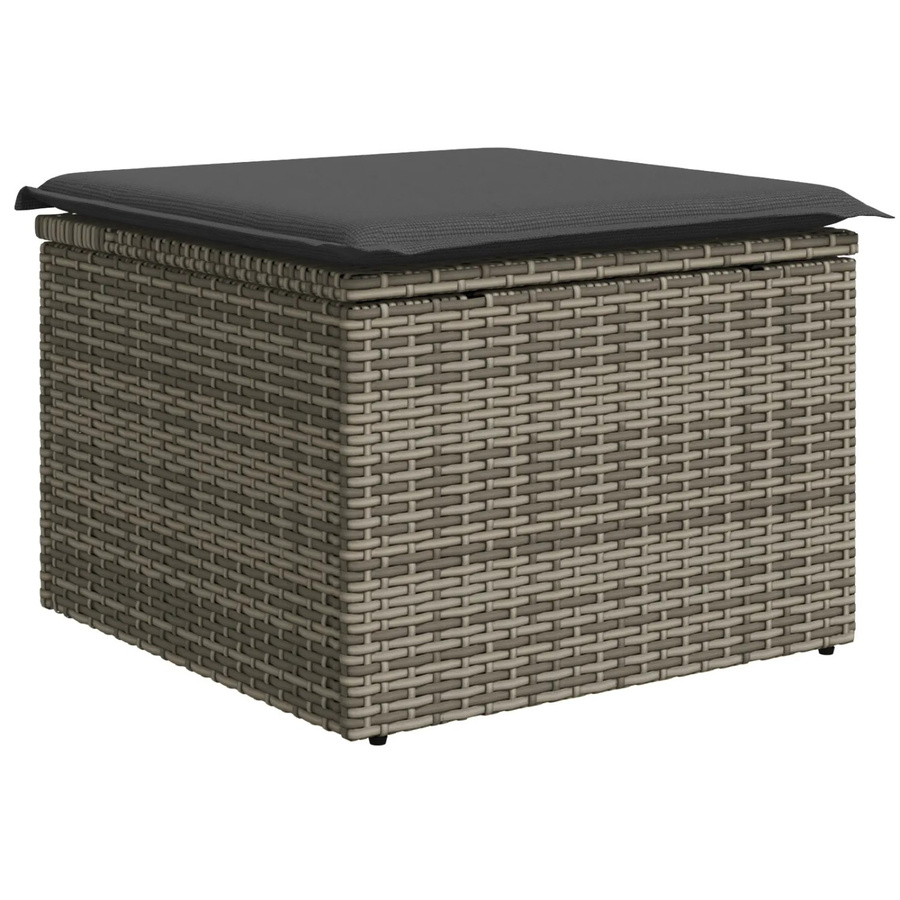 vidaXL Garten-Sofa-Set 9-teilig aus Poly-Rattan und Akazienholz in Grau - Bild 2