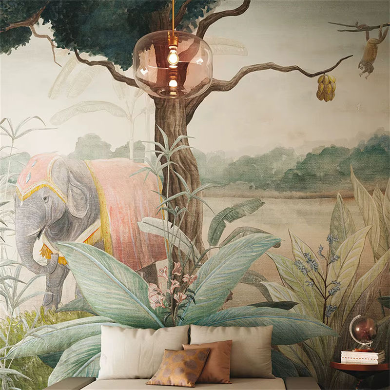 Beibehang Fototapete mit Elefanten-Motiv in Multicolor für dein Wohnzimmer und deine Wandgestaltung - Bild 2