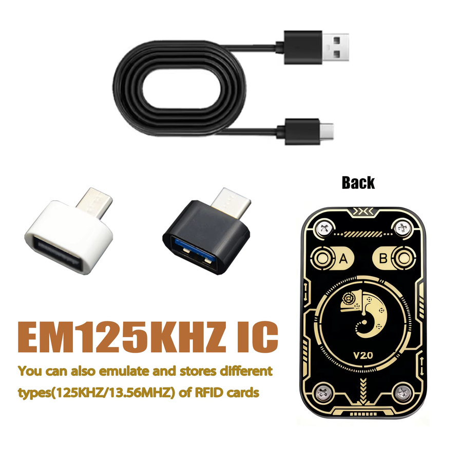 Chameleon Ultra kontaktloser Smartcard-Emulator in Schwarz, kompatibler NFC Read Writer RFID Smart Chip ID IC Reader Tag Copyer - Bild 2