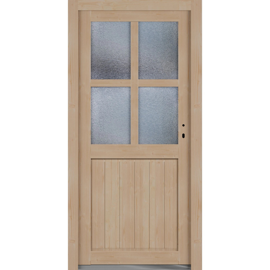 Roro Nebeneingangstür OHE 1007 Fichte mit Glaseinsatz, Braun, B: 98 cm, H: 198 cm, DIN Rechts - Bild 2
