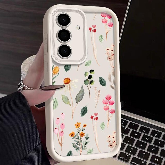 Bunte Pflanzen Handyhülle für Samsung Galaxy S25 S24 S23 S22 S21 Ultra Plus FE A56 A55 A54 A53 A35 A16 A15 5G in Grau und Mehrfarbig - Bild 1