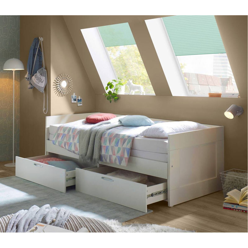Lombas Funktionsbett in Weiß mit Schubladen und Liegefläche B: 90 cm, L: 200 cm - Bild 4