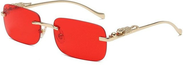 Starwish Sonnenbrille, randlos, rechteckig, Metall, rot, Unisex - Bild 1