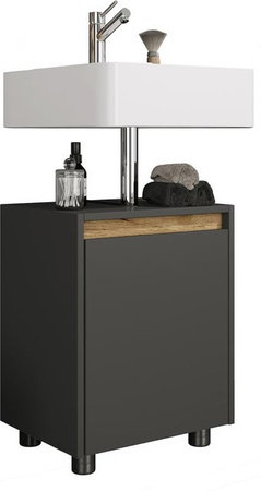 VCM Waschbeckenunterschrank Cosila aus Holz in Braun mit einer Drehtür für Badezimmer und Gäste-WC, H x B x T: 55 x 42 x 33 cm