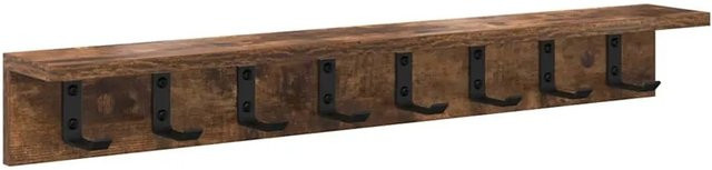 vidaXL Wandmontierter Nachttisch in Geräuchertem Eichen-Design, Modern, Braun, B: 80 cm, T: 10,5 cm, H: 10,5 cm - Bild 1