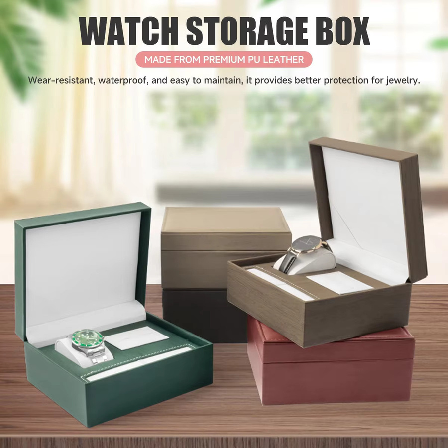 OAKCHARM Schmuck- und Manschettenknopfbox, Uhrenbox, Stiftbox-Kombination, 3-teilig, PU-Leder, Unisex - Bild 2