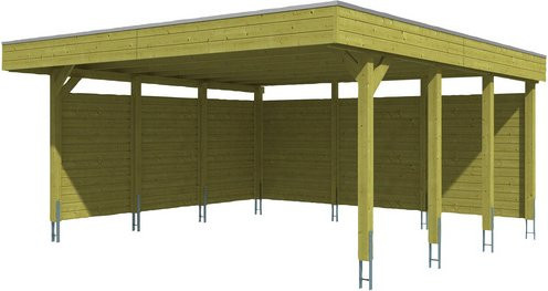 SKANHOLZ Carport Friesland Set 3, braun, B/T: 557 x 555 cm, Firsthöhe: 254 cm, imprägniert - Bild 1