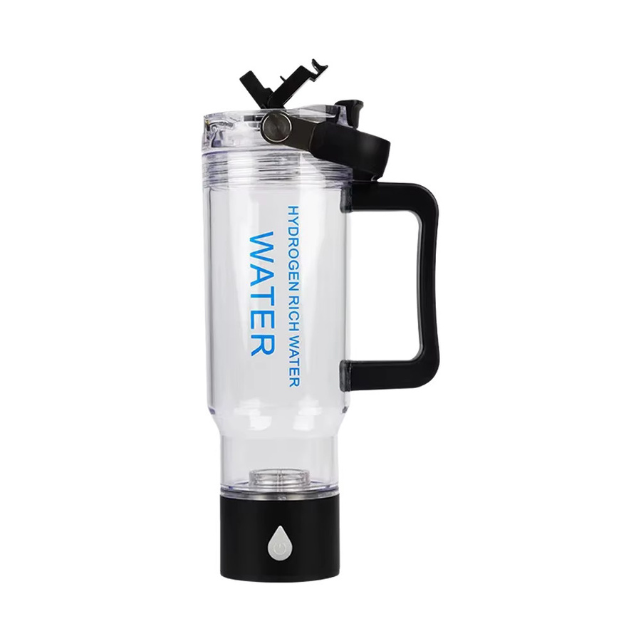 AUVYNE Tragbare Wasserstoff-Wasserflasche in Weiß und Transparent, 750 ml, Elektrische wiederaufladbare Wasserstoffreiche Wasserflasche mit Griff - Bild 1