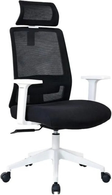 Mömax Drehstuhl Martha Schwarz/Weiß mit Kopfstütze und Armlehnen für dein Home-Office, B/T/H: 63 x 63 x 125 cm - Bild 1