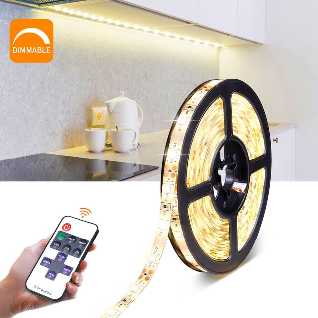 MALITAI LED Streifen 12V mit drahtloser Fernbedienung, dimmbar, wasserdicht, Farbe: Weiß - Bild 1