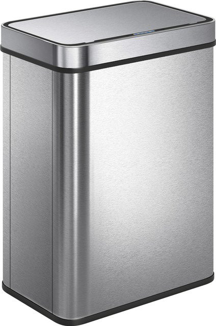 HOMCOM Sensor-Mülleimer aus Edelstahl mit Soft-Close-Deckel und Geruchsfilter, 50 l, Silber - Bild 1
