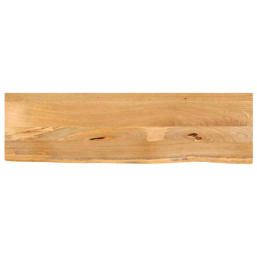 vidaXL Tischplatte aus massivem Mangoholz mit Baumkante, Natur/Braun, B/T/H: 110 x 40 x 2,5 cm - Bild 2