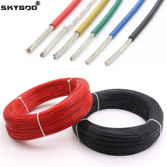 UL1332 PTFE-Draht verzinntes Kupferkabel für 3D-Drucker, Farben: Schwarz und Rot, AWG 30 bis AWG 10 - Bild 1