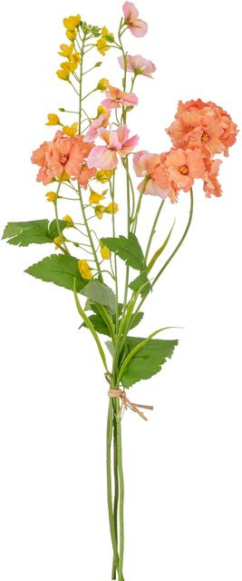 GASPER Kunstblume Frühlingsstrauß in Orange, Tischdekoration aus Kunststoff, Höhe: 25,0 cm, Breite: 70,0 cm, Tiefe: 25,0 cm - Bild 1