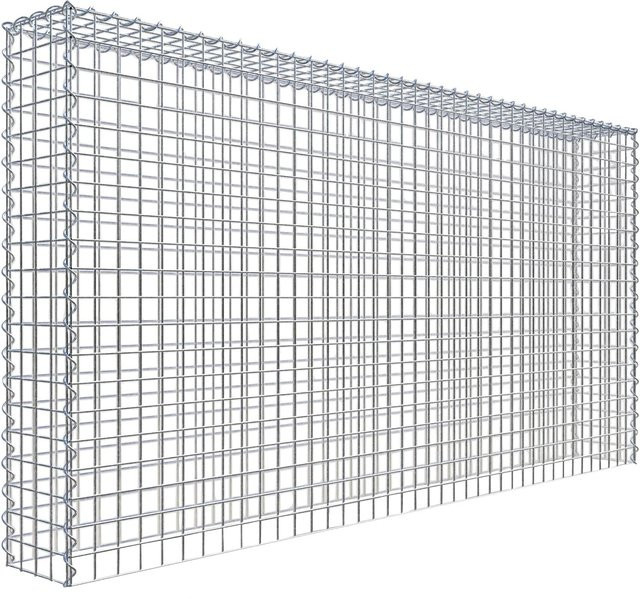 Gabiona Gabione-Anbaukorb Typ 3 in Silbergrau, B/H/T: 200 x 100 x 20 cm, Maschenweite 5 x 5 cm aus Stahl - Bild 1
