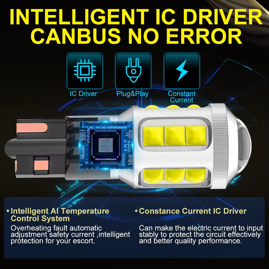 TOAUTO T15 W16W LED Lampe für Rückfahrlicht mit 4000 Lumen und 6500 K Cool White, Canbus Fehlerfrei, Silber - Bild 4
