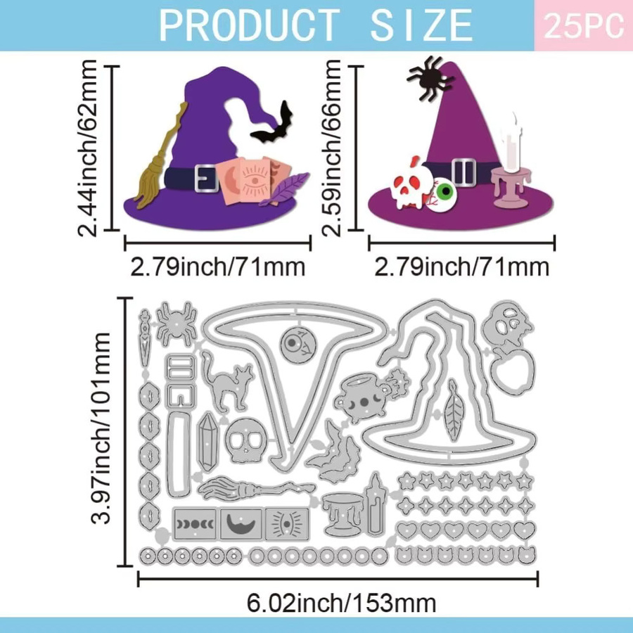 Metall Hexenhut Stanzformen für DIY Scrapbooking und Kartenherstellung mit Prägefunktion - Bild 2