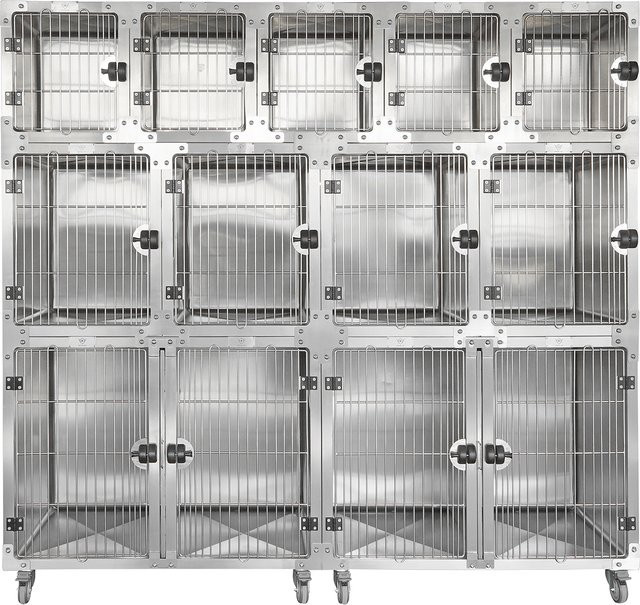 XMSJ Modulare Edelstahl-Hundezwinger in Silber für professionelle Ansprüche - Bild 1