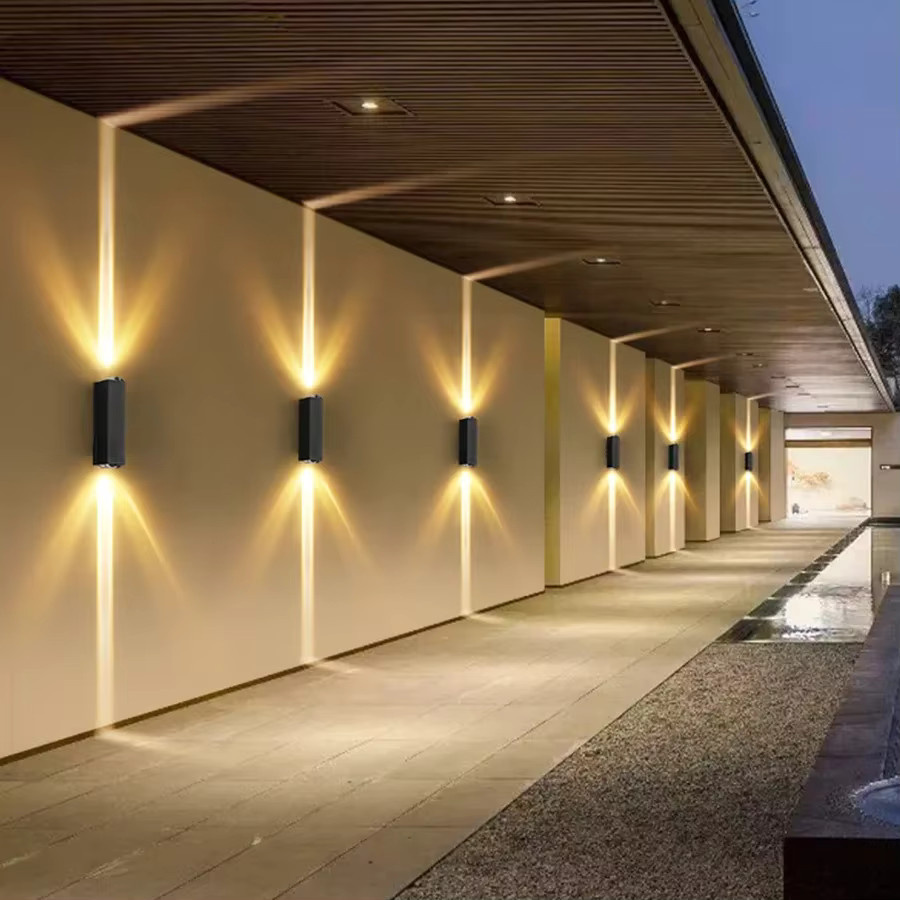 TRAZOS LED Außenwandleuchte aus Aluminium in Schwarz oder Silber mit Up-Down-Lichteffekt, IP65 wasserdicht, modern für Garten und Korridor - Bild 3