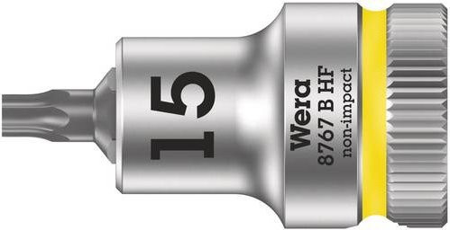 Wera Zyklop Bitnuss Steckschlüsseleinsatz TX 15 mit 3/8 Zoll Antrieb, Edelstahl, Silber - Bild 1