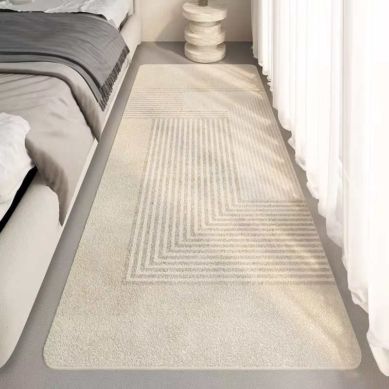 VIKAMA Teppich für Schlafzimmer und Wohnzimmer, modern und geometrisch, beige, Rechteckig - Bild 1