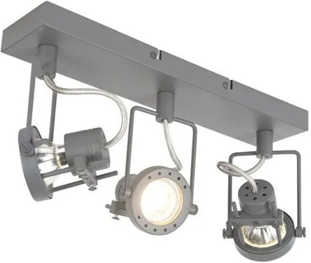 Suplux QAZQA Industriestrahler aus Stahl in Anthrazit, 3-flammig, dimmbar, schwenkbar und neigbar für Decke oder Wand - Bild 1