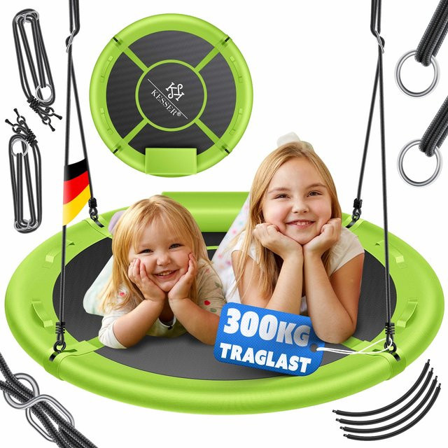 KESSER Nestschaukel Tellerschaukel aus Textilene für Kinder und Erwachsene, verstellbare Rundschaukel für Indoor und Outdoor - Bild 1