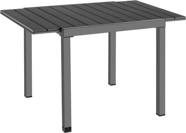 Tectake Aluminium Gartentisch ausziehbar Schwarz B/T/H: 80 x 80 x 74 cm bis 120 x 80 x 74 cm - Bild 1