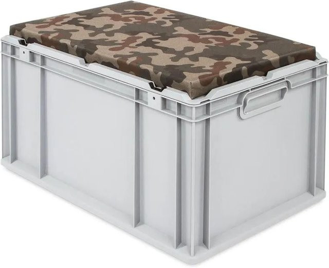 PROREGAL Eurobox NextGen Seat Box Camouflage Sitzbox aus Kunststoff, Farbe: grau, H x B x T: 36,5 x 40 x 60 cm - Bild 1