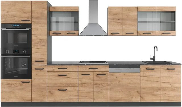 Vicco R-Line Küchenzeile Einbauküche in Eiche und Anthrazit mit 350 cm Breite - Bild 2