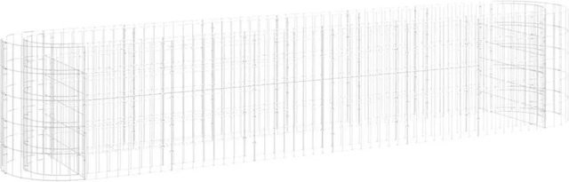 Furnicato Gabionen-Hochbeet aus verzinktem Eisen in Silber, B/T/H: 260 x 50 x 50 cm - Bild 1
