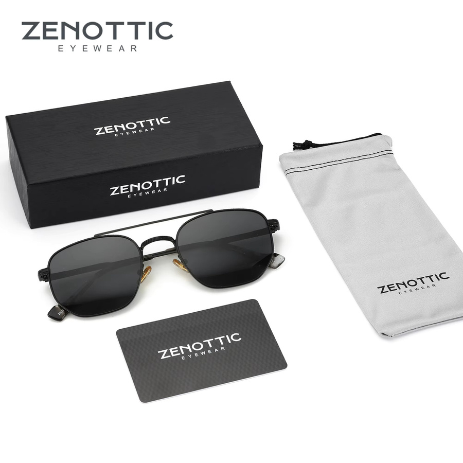 ZENOTTIC Sonnenbrille Aviator, Metall, Vollrand, Schwarz, Unisex - Bild 2