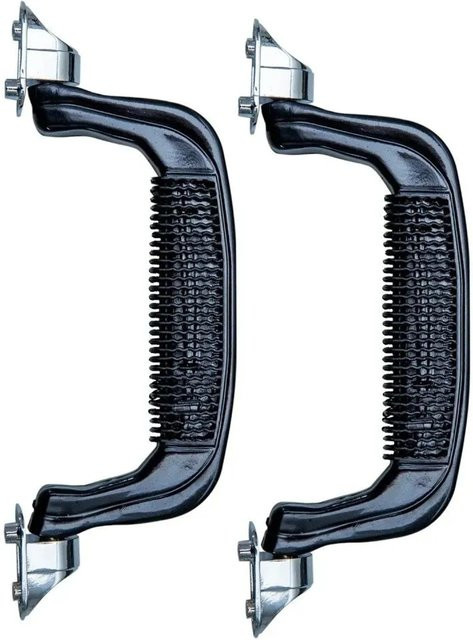 HMF Koffergriff 2er Set Schwarz aus Kunststoff B: 19 cm, H: 7 cm - Bild 1