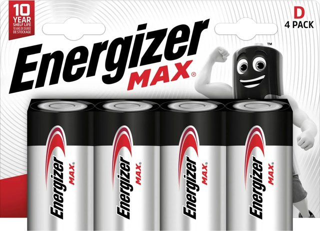 Energizer Alkaline Batterie Max D Mono, 4 Stück, Schwarz - Bild 1