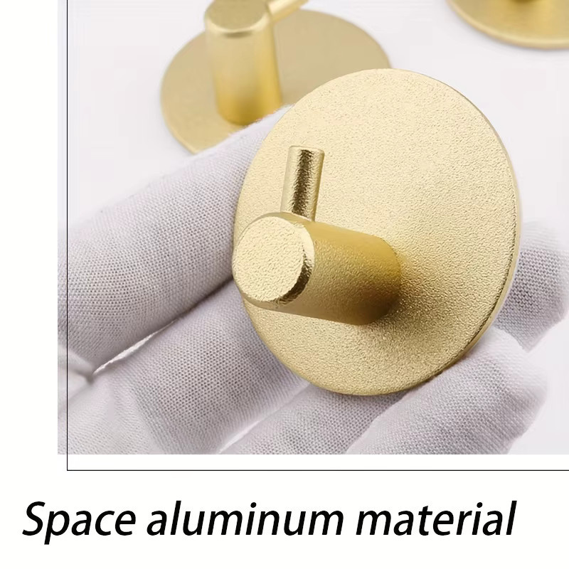 4er Set selbstklebende Wandhaken aus Metall in Gold für Bad, Küche und Flur - Bild 2