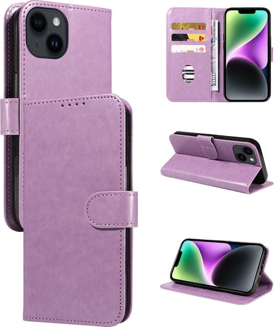 Stilvolle Kunstleder-Flip-Hülle für Samsung Galaxy A56 A52 A51 A50 A36 A26 A16 A06 mit magnetischer Halterung in Gold und Purple - Bild 1