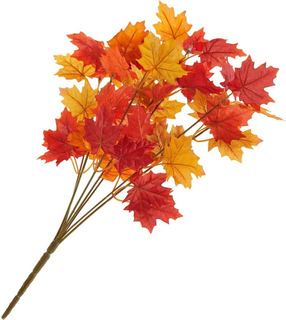 Ahorn-Pick Pflanze in herbstlichen Farben Rot Orange Gelb aus Kunststoff - Bild 1