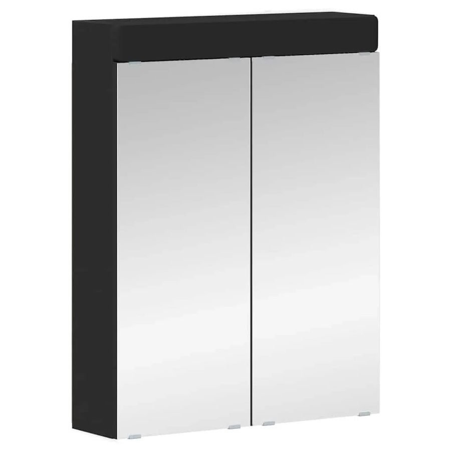 vidaXL Badezimmerspiegelschrank TULUM in Schwarz, modern und wandmontiert, B: 60 cm, T: 16,5 cm, H: 78 cm - Bild 2