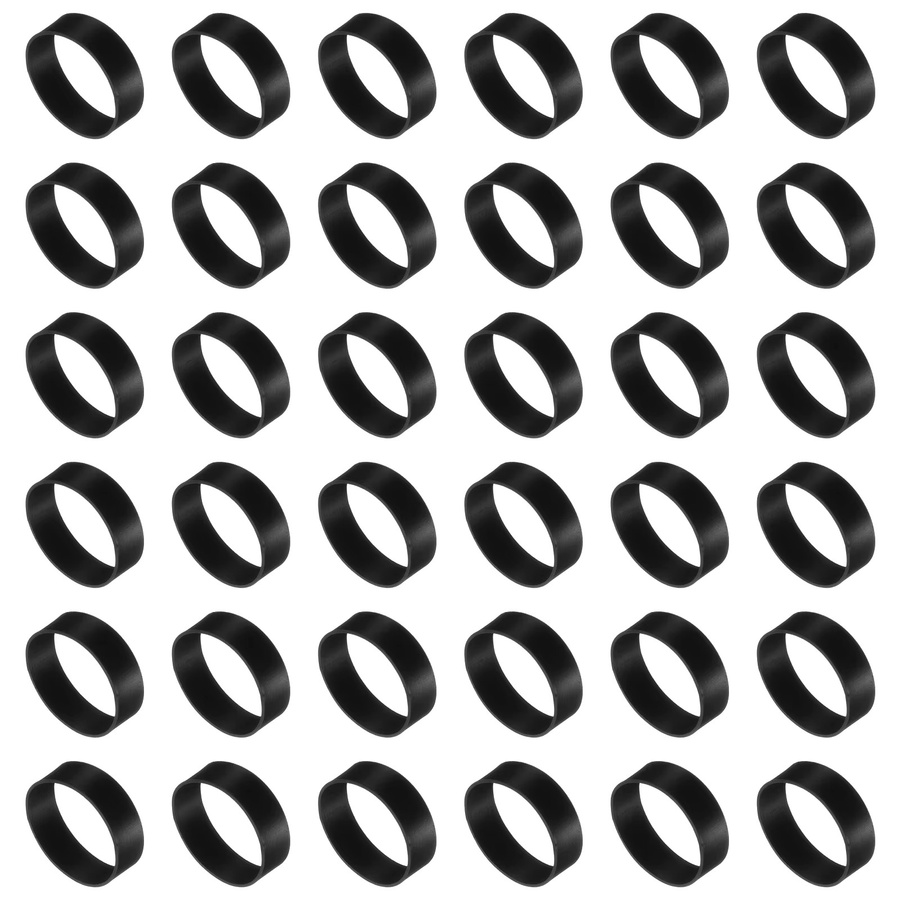 60 Stück Silikon-Gummibänder in Schwarz als elastische Gummiringe und Kabelbinder in den Größen 6mm, 8mm, 10mm, 12mm und 15mm - Bild 4