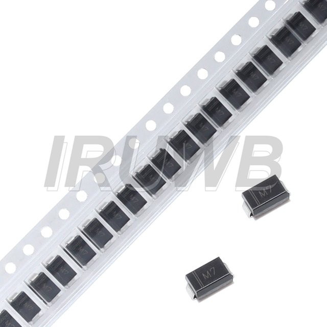 100 Stück SMA 1N4007 Diode 1A 1000V M7 in Schwarz - Bild 1