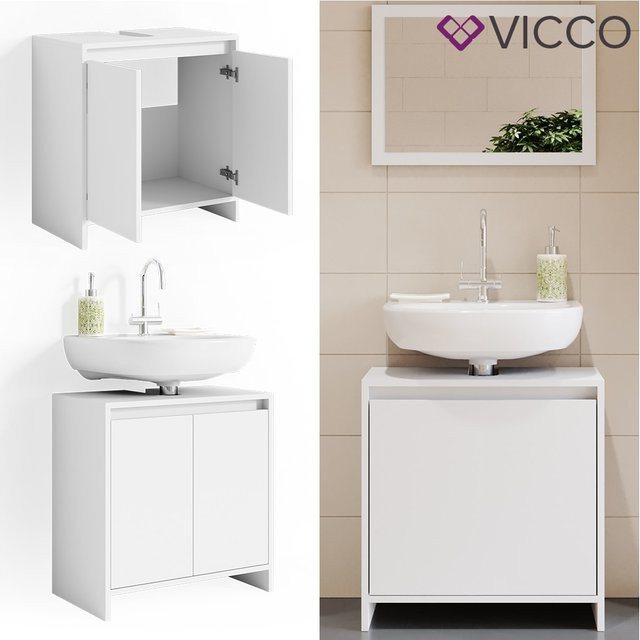 Vicco Waschbeckenunterschrank Emma Weiß für das Badezimmer B/H/T: 58 x 60 x 33 cm - Bild 1