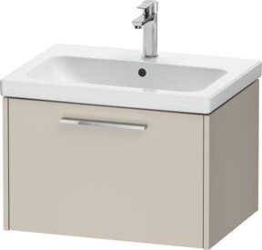 Duravit Waschtischunterschrank D-Code in Beige mit 1 Auszug, B/T/H: 63,4 x 40 x 46 cm, Griff in Chrom matt - Bild 1
