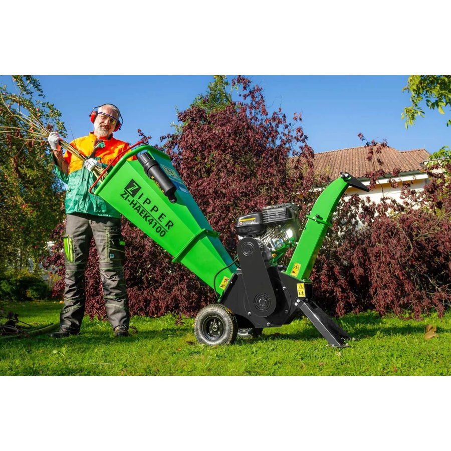 Zipper Benzin-Messerhäcksler ZI-HAEK4100 mit 4,1 kW 4-Takt-Motor für Aststärken bis 100 mm in Grün - Bild 2