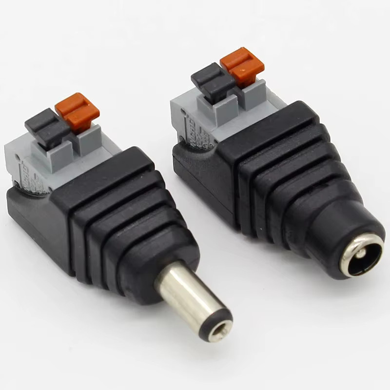 ELECAPITAL DC 12V Adapter Set Männlich und Weiblich, 5,5 x 2,1 mm / 2,5 mm, Schwarz, Schweißen-freier Power Stecker für LED und CCTV Kamera - Bild 2