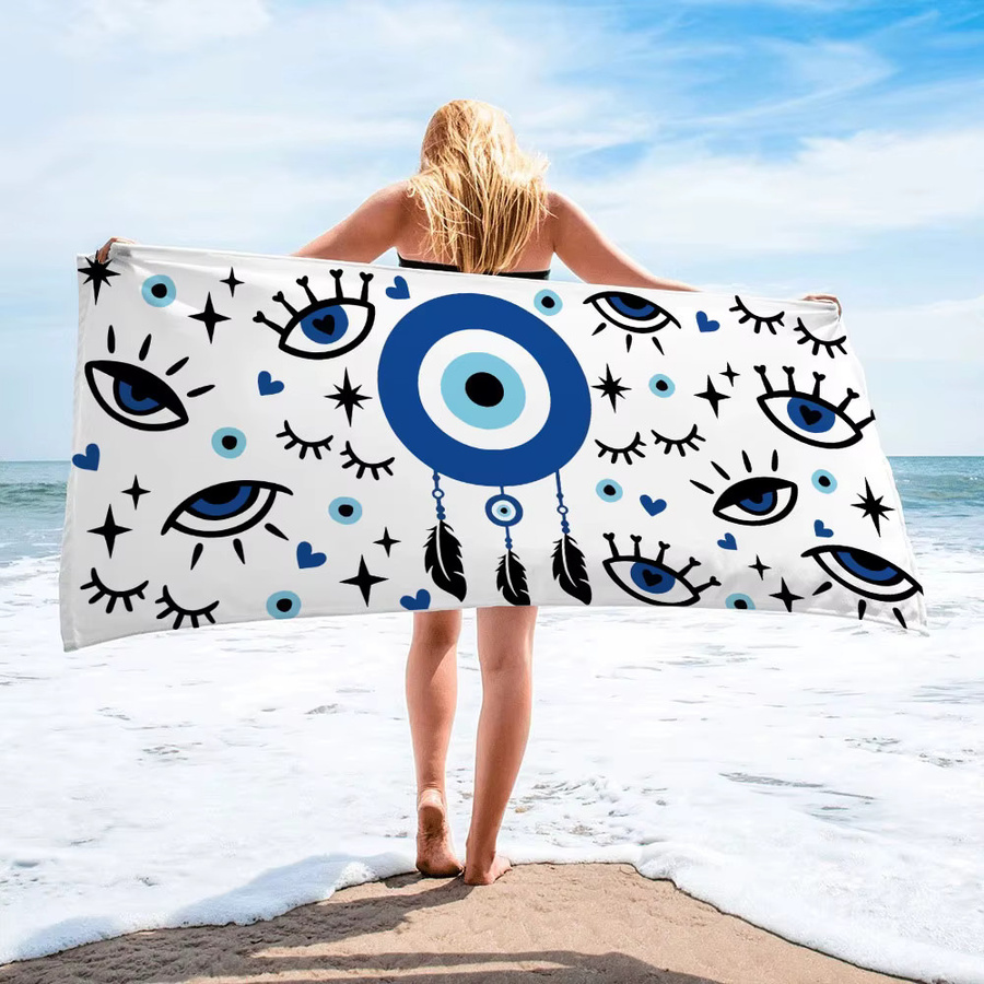 RoarGosh Strandhandtuch mit Böser Blick Muster für Damen und Herren, B/H: 150 x 70 cm - Bild 2