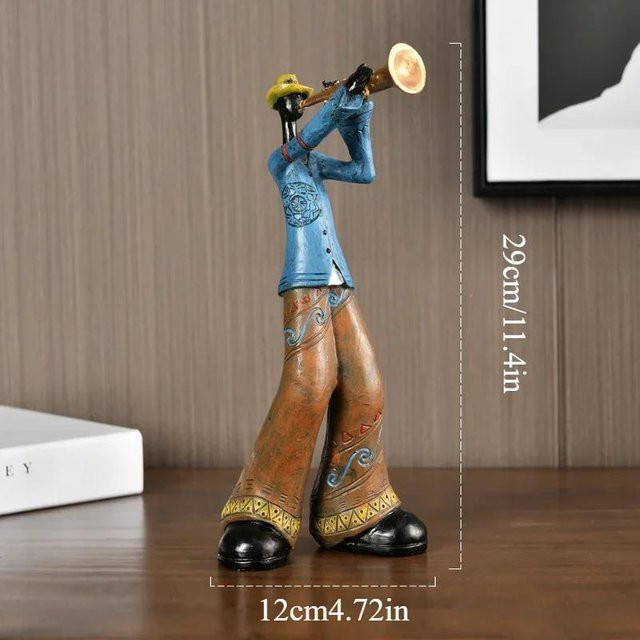 YuryFvna Moderne abstrakte Musiker-Skulptur aus Kunstharz als Dekoration für dein Zuhause oder Büro - Bild 1