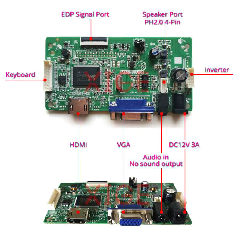 SCXG Stick Controller Board DIY Kit für B140HAN01 B140HAN04 B140HAN02 B140HAN03 mit HDMI und VGA für 1920x1080 Laptop Bildschirme, Grün - Bild 2