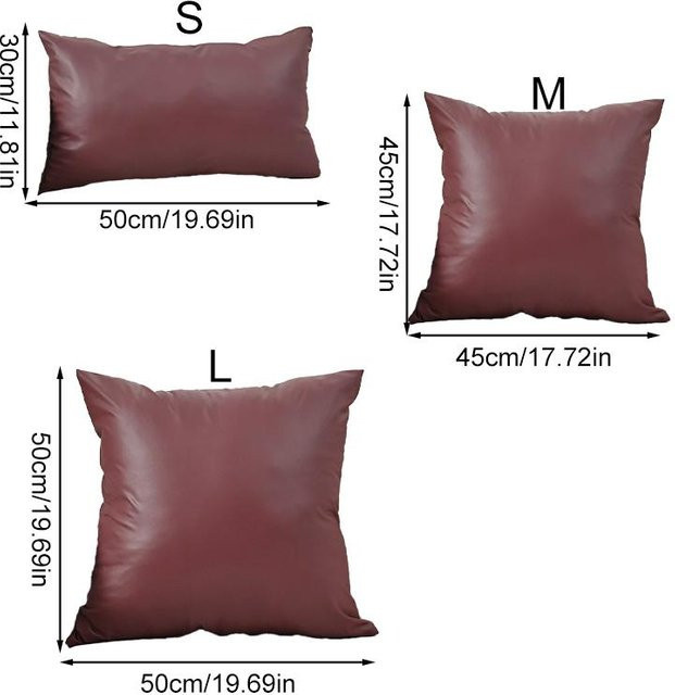 Wasserdichte Kissenhülle aus PU-Leder von JMG Clothing in Braun, quadratisch, B/B: 50 x 50 cm - Bild 1