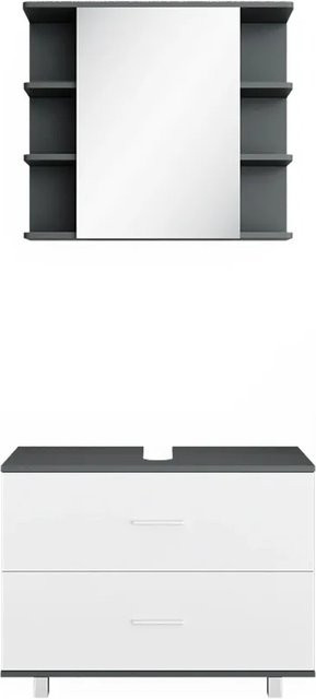 Vicco Badmöbel-Set Ilias in Weiß und Anthrazit bestehend aus Unterschrank mit Breite: 80 cm - Bild 2